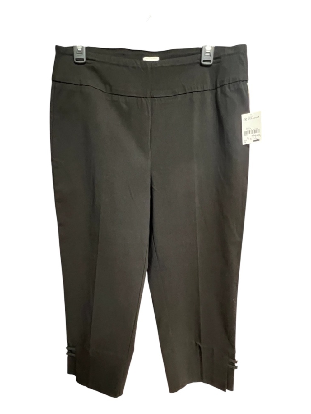 🆕 EUC Zac & Rachel Black Cropped Split Hem Pull-On Pants | Size 14